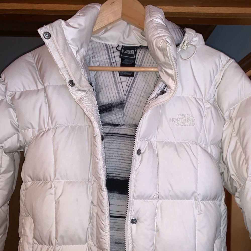 North Face women’s down jacket size Small white